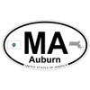 US Decal, Inc. Auburn, Massachusetts Oval Sticker with State Flag