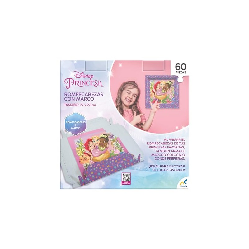 Novelty Rompecabezas Infantil Princesas con Marco De 60 Piezas