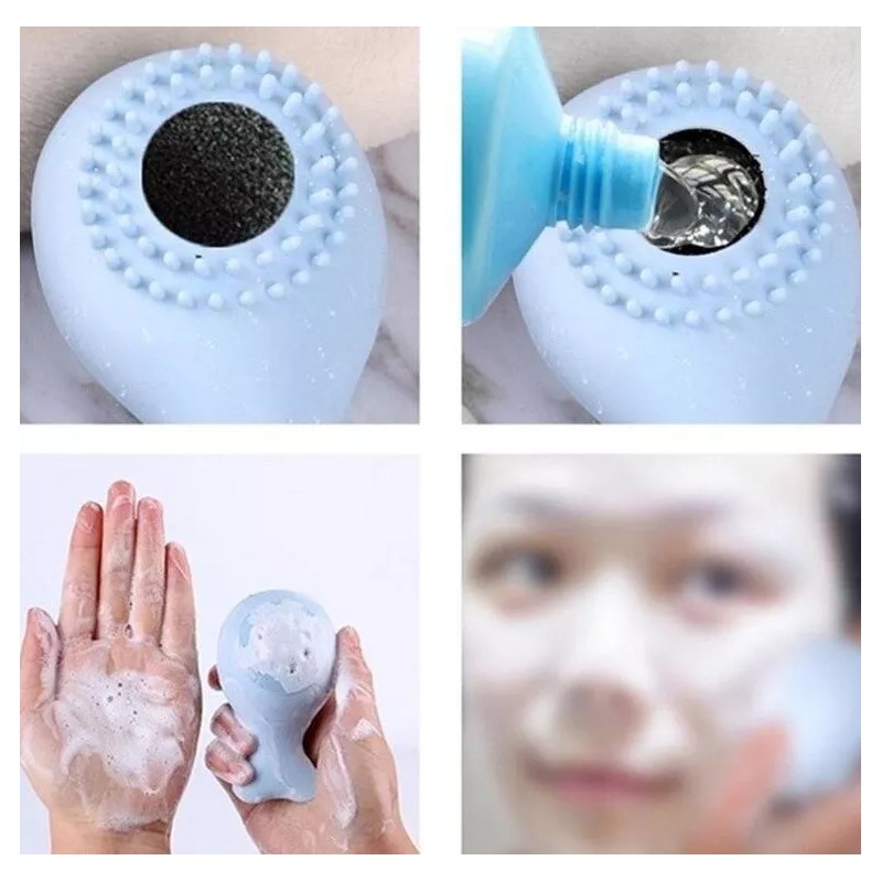 Cepillo Exfoliante Facial De Silicon Puntos Negros Colores