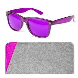 MOODVUES Violet Color Therapy Glasses with Matching Case - Healing Colored Chromotherapy Chakra Light Therapy Glasses Eyewear to Support Mood, Relaxation, Focus & More - Colorful Sunglasses