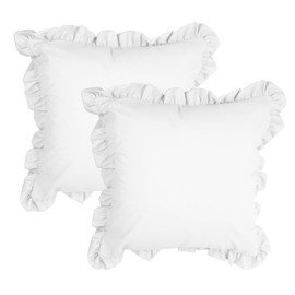 MiOYOOW Cushion Covers with Ruffles, Pack of 2 Cushion Covers, 18 x 18 Inch Decorative Throw Cushion Cover for Sofa and Couch Decoration at Home