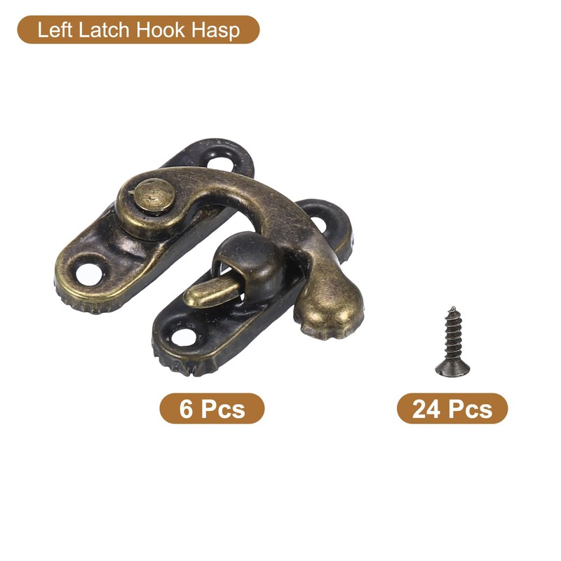 sourcing map 6 Pcs Vintage Lock Clasp, 27 x 32mm