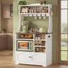 Bakers Rack with Storage and Power Outlet, 31.5 inch Farmhouse