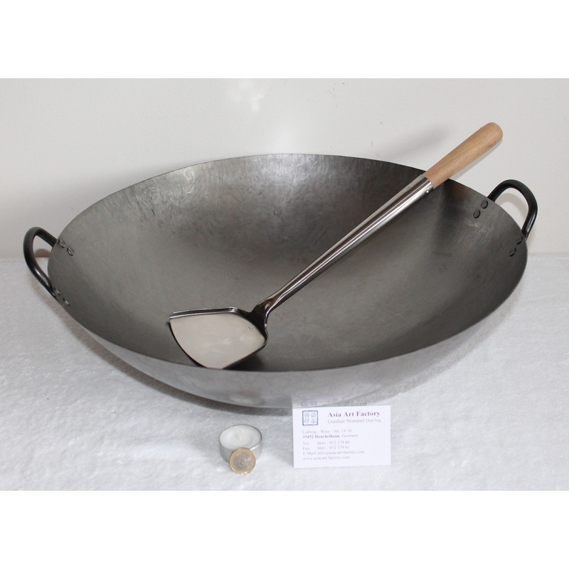 AAF Nommel® Wok Spatula Flat Spahtel 004 Riveted Stainless Steel