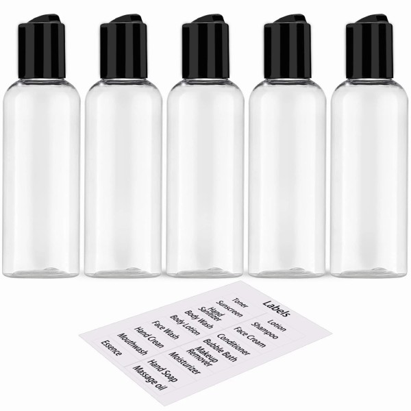 Dnsen 5 Pack 3.4 oz Travel Bottles for Toiletries TSA