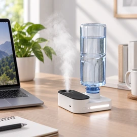 Portable Water Bottle ,Humidifier for Personal Spaces – Rechargeable Mist Maker with Night Light for Home and Office, Travel Humidifier