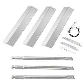 Grill Replacement Parts for Oklahoma Joe's Longhorn Combo 3 Burner Smoker 15202029 16202046 18202083 12201767 14201767 Heat Plates Grill Burners Grill Corssover Tube Grill Igniter Set for Oklahoma Joe