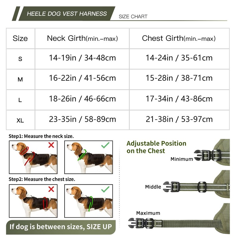 HEELE Dog Harness, No Pull Dog Harness Small, Release on