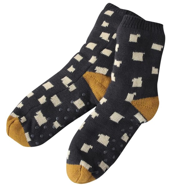 Dewares Boa Back Room Socks, Slippers, Warm, Room Shoes, Cold Protection, Men's, Women's, Fluffy, confetti charcoal