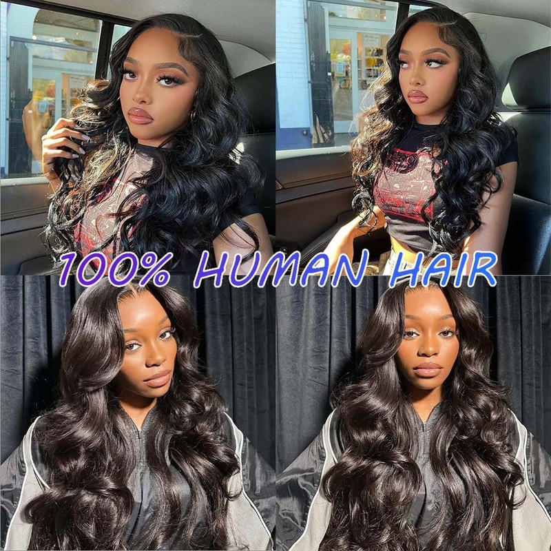 Body Wave Human Hair Bundles with Closure(18 20 22+2x6 16inch)