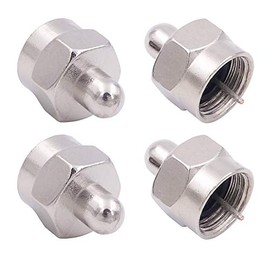 Fancasee (4 Pack) 75 Ohm F Type Male Plug Terminator Cap Resistor Ends Protective Cover Waterproof Dustproof Caps Coax Coaxial Connector for FM TV Satellite Antenna F-Type Ports