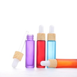 YORROR 10 Pack 10ml Frosted Thick Glass Essential Oil Dropper Bottle,Empty Refillable Dropper Bottle With Glass Eye Dropper for Massage Oils,Aromatherapy,Perfume,Cosmetic Liquid(Black)