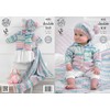King Cole 4202 Knitting Pattern Babies Cardigan Blanket and Beret
