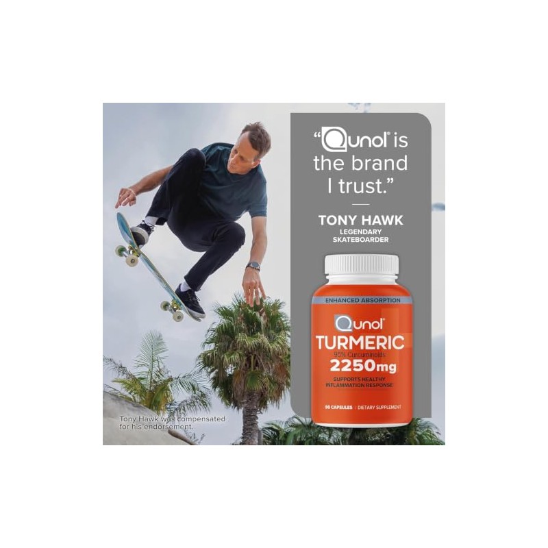 Qunol Turmeric Curcumin with Black Pepper, 2250mg Turmeric Extract with