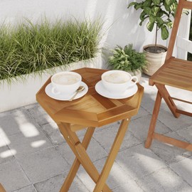 vidaXL Solid Teak Wood Table Top - 40x40x2.5 cm Octagonal Waterbase Finish for Garden, Patio, Terrace