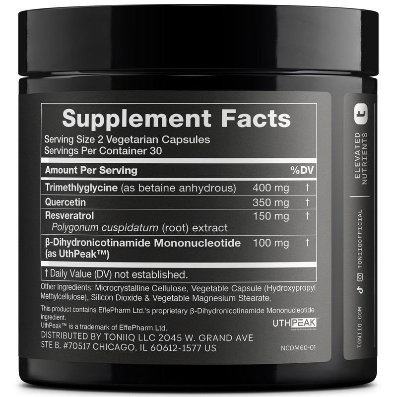 Toniiq NMNH Supplement – Ultra High Potency 1,000mg Complex with