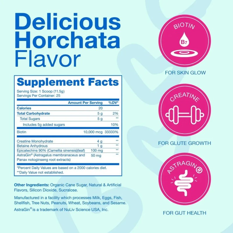 Glute Y Glow Creatine For Women 2in1 Horchata Original Viral