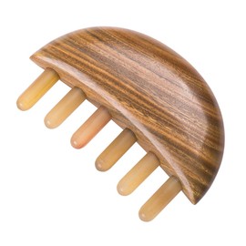 FOMIYES 1pc Wide Tooth Comb for Unisex Natural Buffalo Horn Hairbrush for Scalp Massage and Stress Relief Ergonomic Design for Comfort and Comfortable to Hold