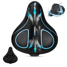 YOUNGDO Bike Seat Cover with Waterproof and Dustproof Protector, Soft Comfortable,Suit for Narrow Wide Bicycle Saddle, Shock Absorbing, Gel Seat Cushion Fit for Peloton, BMX, MTB, Road Bikes