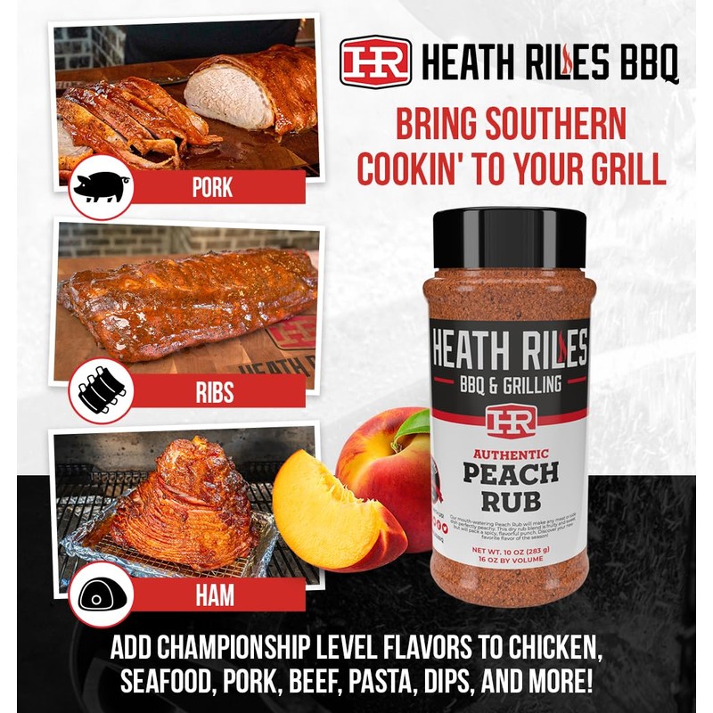 Heath Riles BBQ Rub - Peach Seasoning, Champion Pitmaster Recipe,