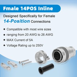 Conn Plug HSG Female 14POS Inline, 14POS Inline Connector with Seamless Connection and Transmission, HSG FMALE 14POS Inline with 14 Positions that Perfect for Your Electronic Needs
