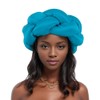 Exaggerated Big Braid Head Band African Raw Silk Turban Cap for Women Nigeria Wedding Party Headpiece Female Headband (One Size,Lake Blue)