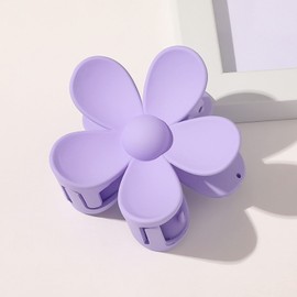 Cute Purple Hair Claw Clips Flower Shaped Plastic Jaw Clips Anti-scratch Smell-less Useful Hold Tightly Purple and Barrettes Hair Accessories
