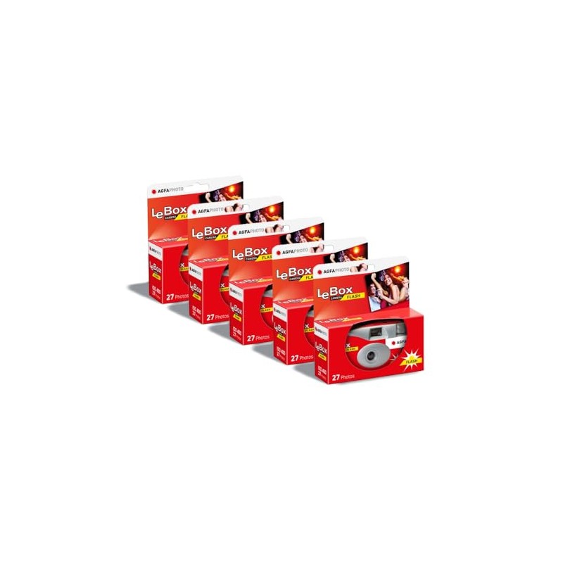 AGFAPHOTO 601020 LeBox Flash, Disposable Camera, 27 Photos, Optical Lens