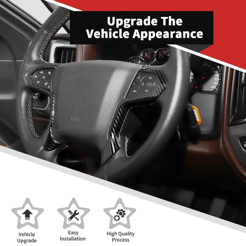 Voodonala for Silverado Center Console Steering Wheel Panel Cover Trim