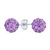 Light Purple Lavender Pave Crystal Disco Ball Stud Earrings for