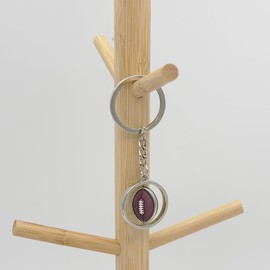 Moydolo Rotatbale Basketball Rugby Football Keychain Charm Sports Ball Key Chain Ring Pendant Keyring Gifts for Women Men