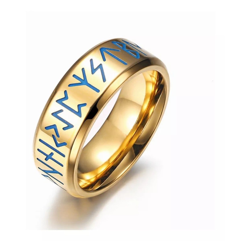 mil vientos 2 Anillos De Hombre Vikingo Runa Acero Inoxidable