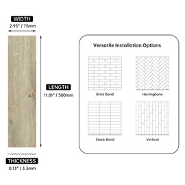 W&S 1 Piece Caesious Grey 3" x 12" Peel and Stick Wood Panels for Walls, Stick on Wood Look Tile for RV,Living Room,Accent Wall,Faux Wood Paneling for Kitchen Backsplash,Self Adhesive Wall Planks