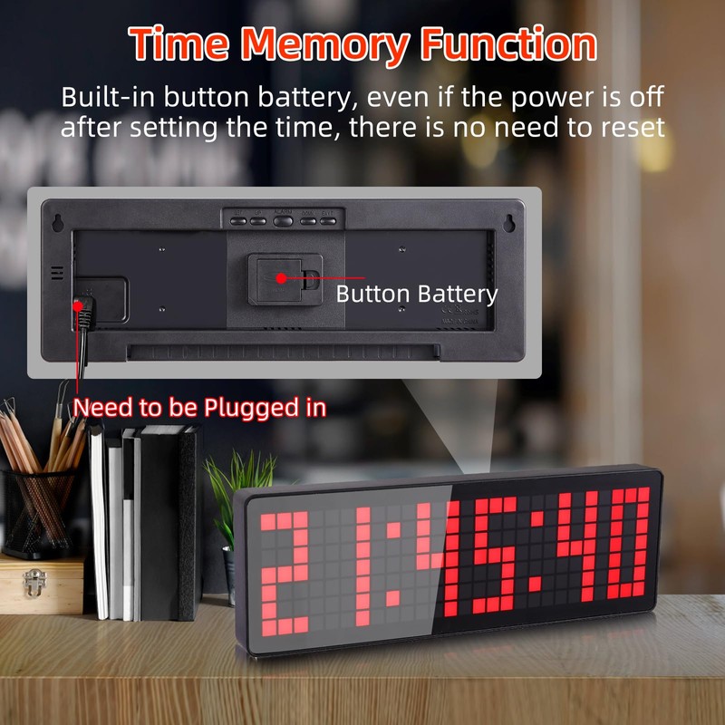 AnExer 13.2'' Gym Timer, Gym Clock, Large LED Digital Wall