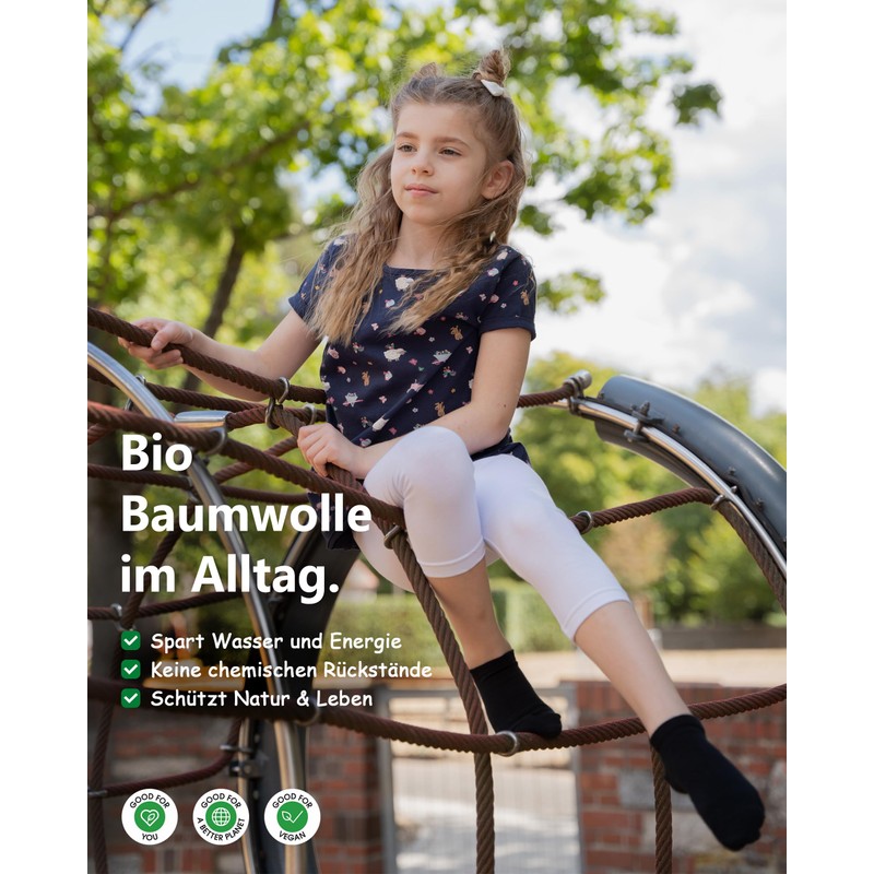 mehrstrumpf 8/12 Pairs Children's 100% Organic Cultivation Trainer Socks without