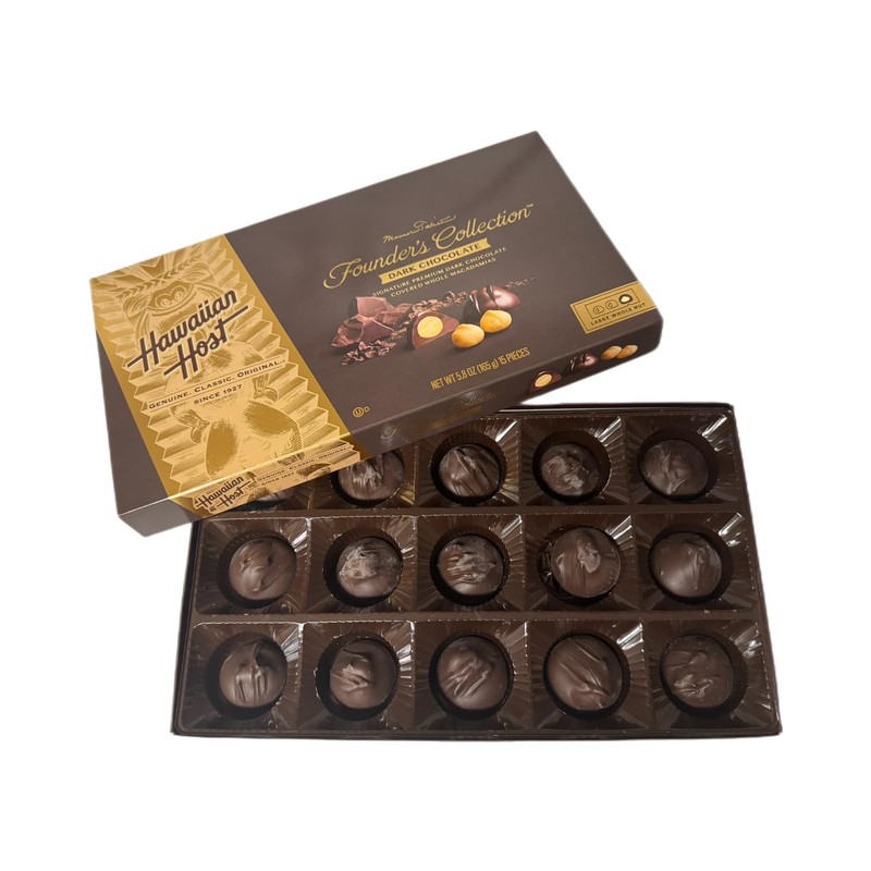Hawaiian Host - Premium DARK CHOCOLATE Covered Whole Macadamia Nuts