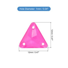 sourcing map Sew on Rhinestones, 48pcs Flatback Shiny Crystals Rhinestones Stones, Sew on Crystals with Holes for Jewelry Crafts Clothes Shoes, Fuchsia Neon Color