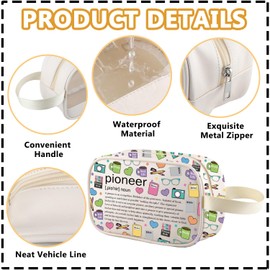 Pioneer Jw Gift Pioneer School Makeup Bag Gift for Jehovahs Witness Jw Graduation Travel Toiletry Bag Organizer Pouch Cosmetic Bag (Pioneer tm ca)