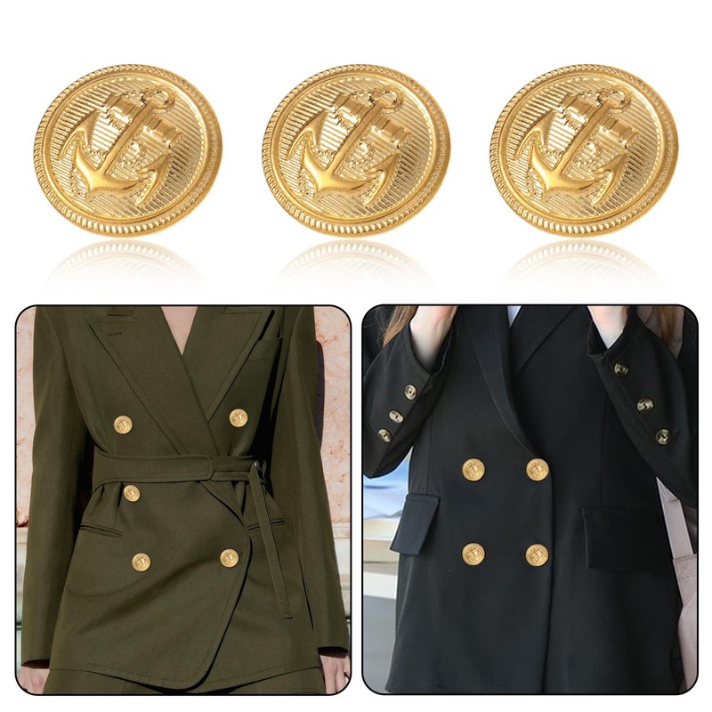 Ymapinc 14pcs Metal Gold Blazer Buttons Set - 18mm &