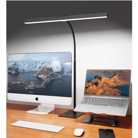 Kary LED Desk Lamp with Base, 12W Architect Eye-Caring Task Lamp with Adjustable Gooseneck USB Adapter Touch Control 5 Dimmable Color & Brightness Tall Light for Work
