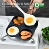 4-Cup Egg Pan Nonstick for Breakfast Brunch, Pancake Pan with