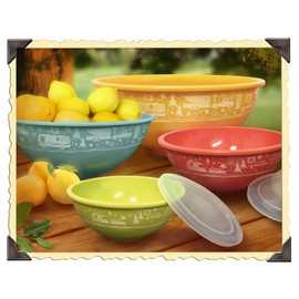 Camp Casual CC-006 Multicolor Nesting Bowl with Lids, Set of 4