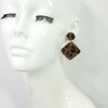 Fashion Jewelry E0580 Animal Leopard Design Brown Faux Fur Rhombus