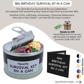Survival Kit In A Can 18th Birthday Gift. Fun Novelty 18th Gifts For Men or Women, Him, Her Boys or Girls. (Black/Mint)