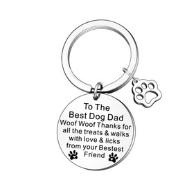 JETTOP Best Dog Dad Gifts -Fathers Day Gift from The Dog to Humans Dog Dad Birthday Christmas Valentines Present Dog Owner Keyring