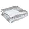 Hodge and Hodge Grey Faux Fur Blanket White Sherpa Fleece