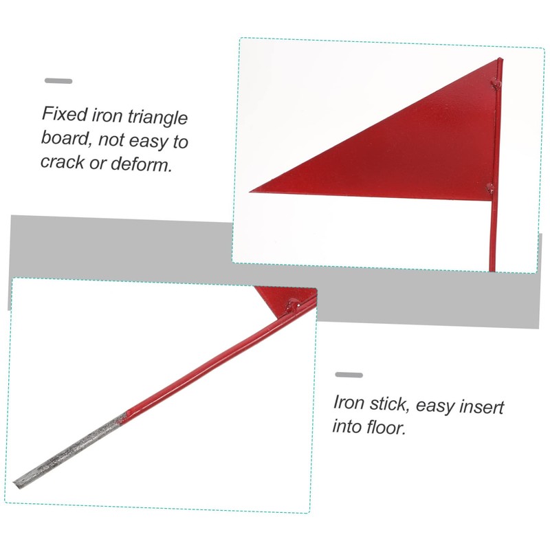 Sosoport 4 Pack Solid Iron Stick Triangle Flags Shot Put
