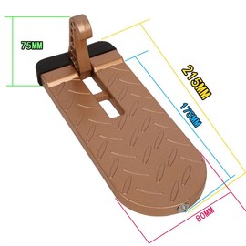 Car Door Step for Easy Roof Access -Multi-Foldable Aluminum Alloy Car Step Hook for Most Cars, SUVs, Trucks - with Glass Breaker - Roof Rack Accessories(Long Style Golden 1 Pack)