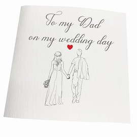 To My Dad On My Wedding Day, Father Of The Bride Card, Thank You, Blank Inside