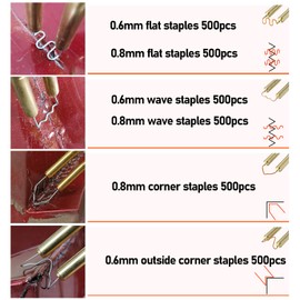 LOSYHU 3000 PCS Plastic Welder Staples Hot Staples Welding Rods with Storage Box 6 Different Shapes Plastic Welding Staples for Repair All Car Bumpers Plastic Cracks Daily Plastics Supplies